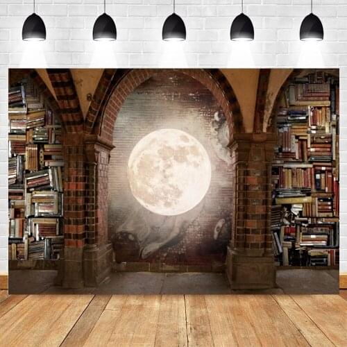 Yeele Magic Backdrop Vintage Brick Wall Moon Old Library Photozone Child Photography Photographic Background For Photo Studio