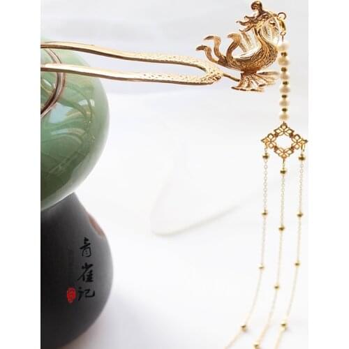 Ancient Style Hairpin Hanfu Accessories Step shake Costume Headdress Tassel Kanzashi Hair Ornaments Cheongsam Wedding Hair Stick