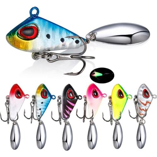 1Pcs Metal VIB Fishing Lure Spinner Lures 6/10/17/25g Sinking Rotating Spoon Pin Crankbait Sequins Hard Baits for Fishing Tackle