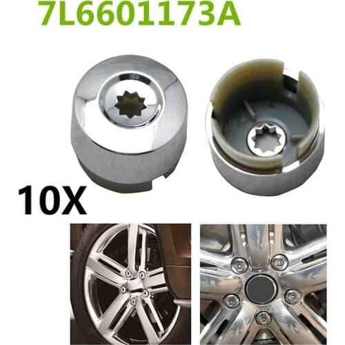 NEW-7L6 601 173A 2ZZ 10Pcs Chrome Wheel Lug Bolt Nut Cap Cover for Touareg 2004-2017 7L6601173A