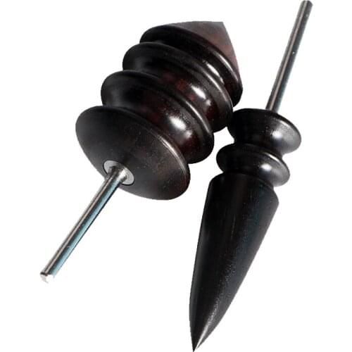 2pcs L&S Sizes New Ebony Leather Craft Edge Burnisher Slicker Set DIY Hand Tool Polishing Sharp Tip Head