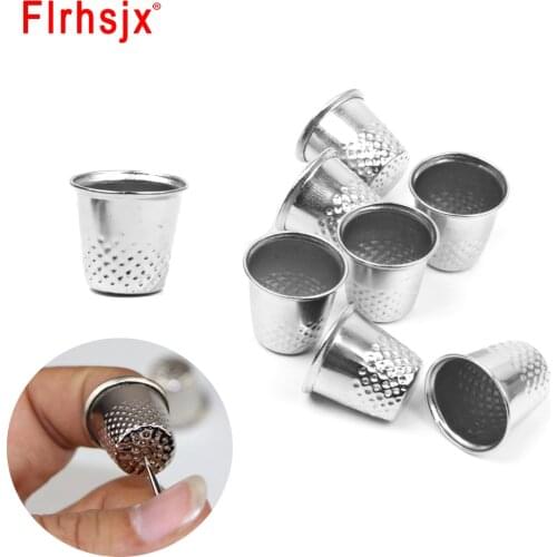 5pcs Stainless Steel Sewing Thimble Needles Partner Finger Protector for Needlework Thimble for Sew Home Crafts DIY Sewing Tools