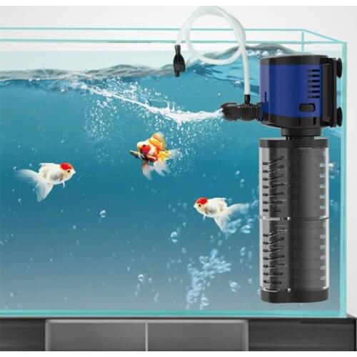 Aquarium Filter Round Turtle Fish Cylinder Mini Water Purifier Built-in Filter Triple Ultra-quiet Oxygen Aquarium Filter