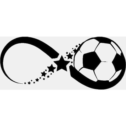 Car Sticker Personality Fun Stars and Football Car Sticker PVC Love Sports Car Sticker Waterproof Black/White, 15cm*6cm