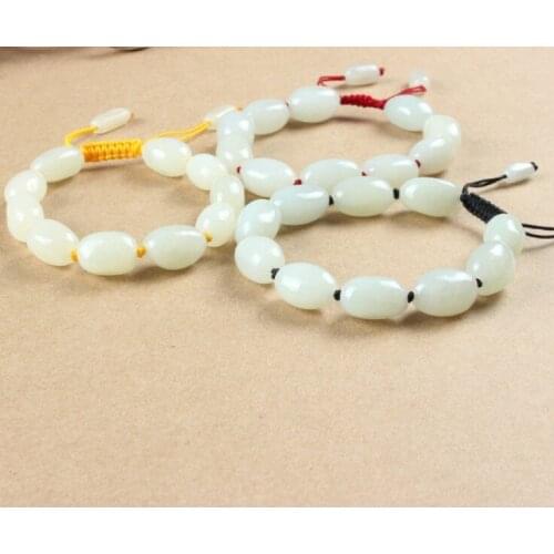 Hetian handmade Bracelets For Men&Women Handmade Bracelets & Bangles Natural XinJiang Hetian Stone Bead Jewelry