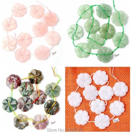 High Quality 30mm Pretty Natural 4 Class Material Flower Shape Gem Loose Beads Strand 10Pcs DIY Creative Jewellery Making wj279