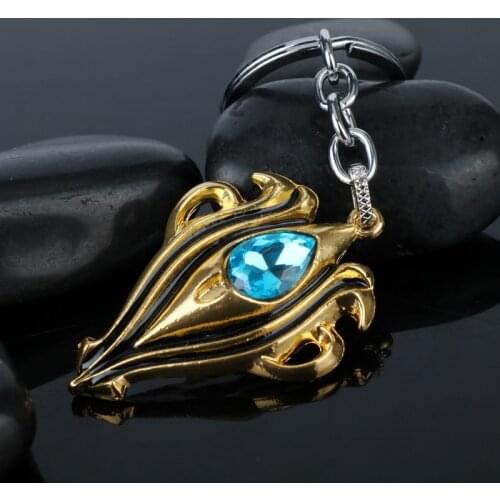 Game Series Gold Color Fire Emblem Necklace Flame Blue Crystal Pendant Chain Necklaces For Men Fans