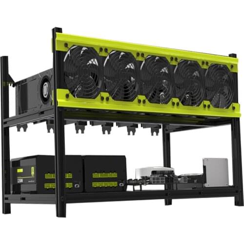 Miner Case V3D 6GPU Aluminum Stackable Frame Veddha 6D-Bay Mining Rig Frame for ETH BTC Mining Open Air Frame Computer Holder