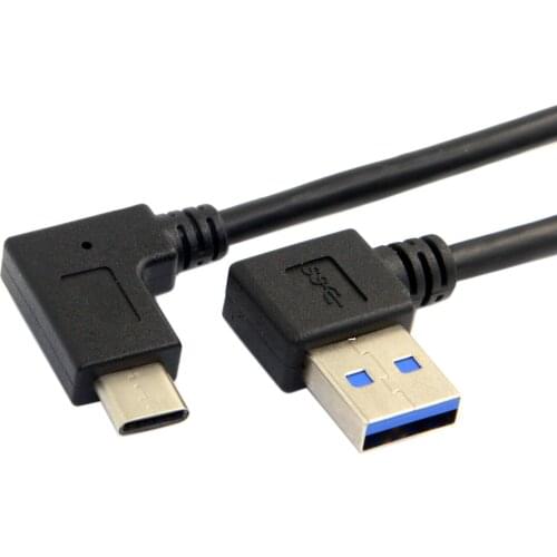 CYSM Reversible USB 3.1 USB-C Angled to 90 Degree Right Angled USB 3.0 Cable for Laptop & Tablet & Mobile Phone