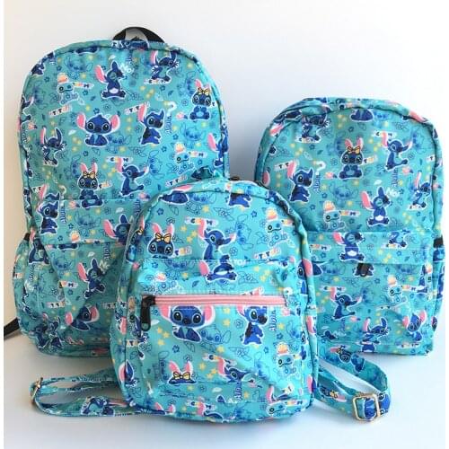 Disney Blue Stitch Anime Figures Cartoon Product Cosplay Accessories Oxford Casual Backpack Rucksacks Gifts Unisex