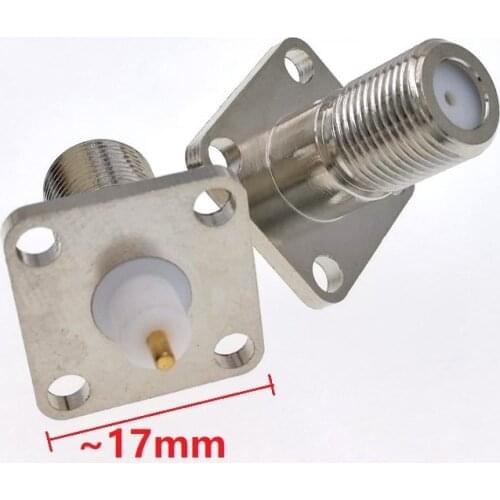 F Female With 4 Holes Flange PTFE Deck Solder Panel Mount RF Connector 1PC