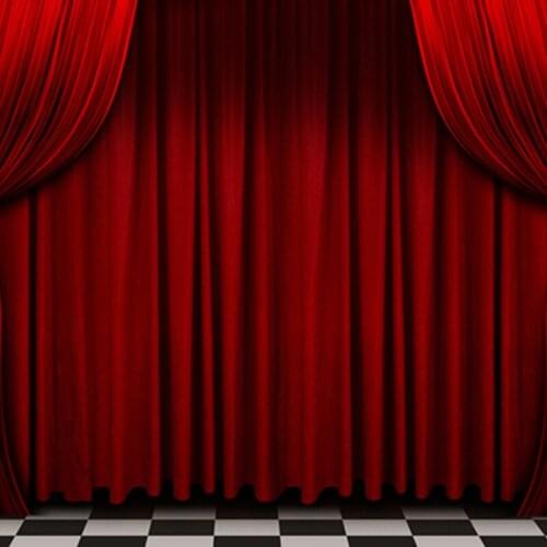 Red Curtain White Black Floor Stage Photography Backdrops Children Wedding Background for Photo Studio photographie 150CM*200CM