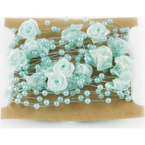 Pretty 5 Meters Length 4MM Artificial Pearl Bead Chain Garland Spool Rope Wedding Party Christmas Tree Home Hanging Decoration