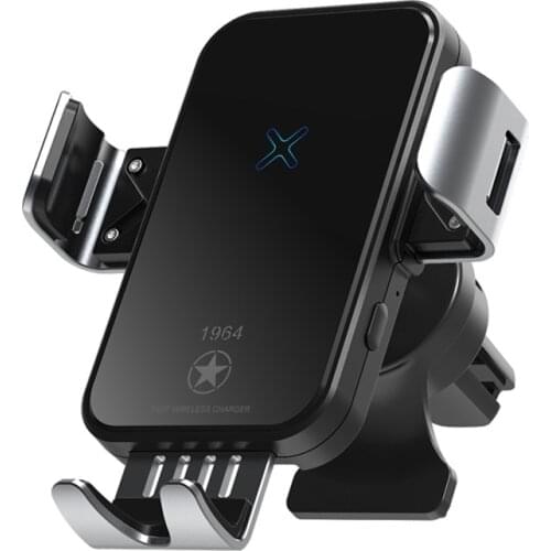 Magnetic Charging Wireless Car Charger Coil Induction Phone Holder Intelligent Voice Reminder Cellphone Charging Bracket