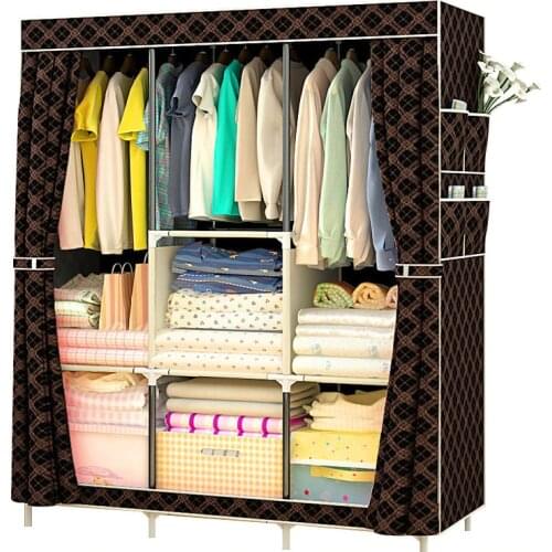 Multi-purpose Non-woven Cloth Wardrobe Fabric Closet Portable Folding Dustproof Waterproof Clothing Storage Cabinet Furniture
