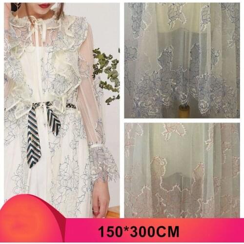 Exported to Europe and America, soft skin-friendly mesh yarn, chain link eyelash lace fabric, high-end clothing accessories