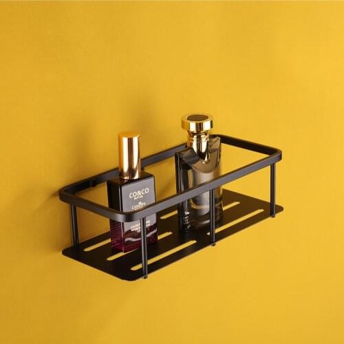 Bathroom Basket Shelf Single Tier Square Basket Bathroom Corner Rack Free Punch Bathroom Storage Rack Shower Room Square Basket