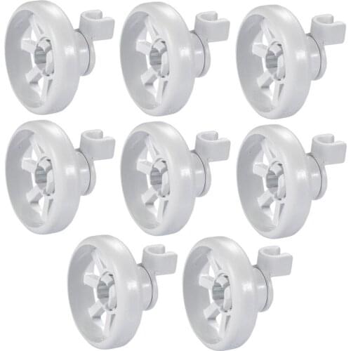 Dishwasher Parts Backhoe Compatible Dish Wash Rack Cylinder Basket Wheel BOTTOM Wheel 8 Pcs AHT-ST0001-8