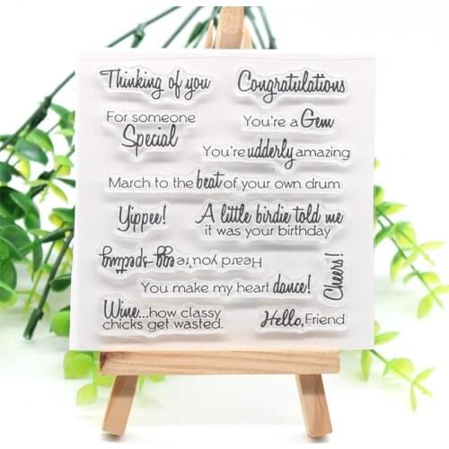 KSCRAFT Phrase Transparent Clear Silicone Stamps for DIY Scrapbooking/Card Making/Kids Crafts Fun Decoration Supplies