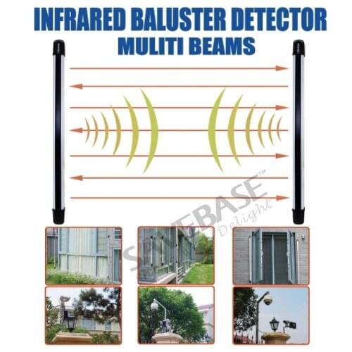 HOMSECUR IR 4 Beams Infrared Barrier Detector HOME Yard DOOR Alarm