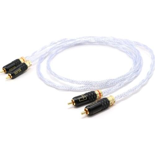 YTER ODIN Valhalla 7N OCC Pure Silver Plated Super Interconnect Cable , Audio Video Signal Wire ,RCA Extension Cord