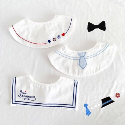 INS Korean Thin Gauze Bib Breathable Cotton Yarn Drooling Towel Cloth Cute Cartoon Saliva Pocket 0-2 Years Old Baby Accessories