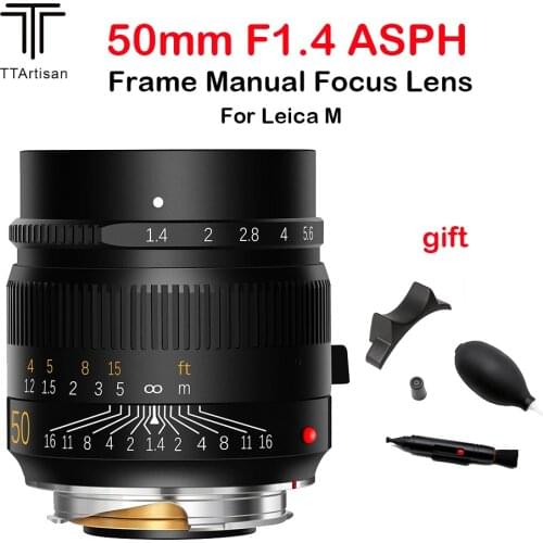 TTartisan 50mm F1.4 ASPH Full Frame Manual Focus Camera Lenses for Leica M-Mount Cameras Like M240 M3 M6 M7 M8 M9 M9p M10