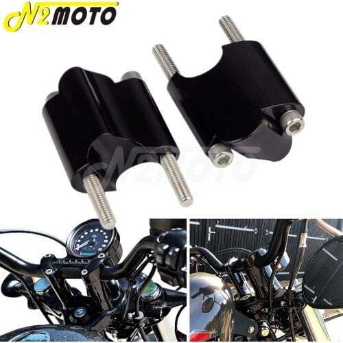 For Harley Sportster XL1200X XL 1200 48 CNC Aluminum 2" Rise Handlebar Riser 1" Bar Heighten Block Extension Kit 2010-2017