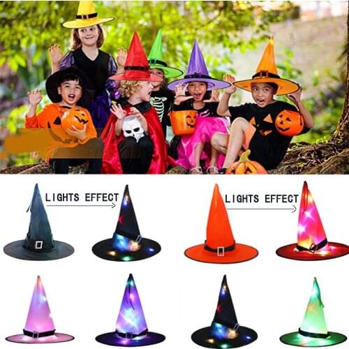 Halloween Decoration Witch Hat LED Lights Home Party Decor Supplies Outdoor Tree Hanging Ornament Diy Yard Art Dropshippomh 2022