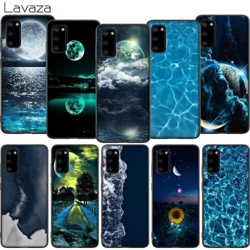 WEBBEDEPP Blue sea moon Soft Case for Samsung Galaxy Note 20 Ultra A01 EU A11 A21 A21S A41 M11 M30S M21 M31 M31S Cover