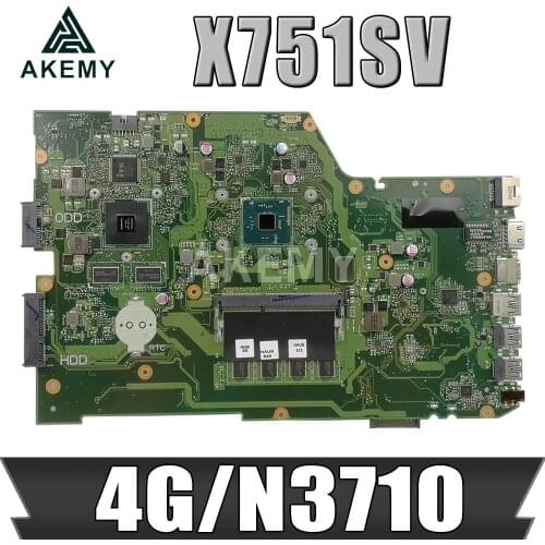 X751SV Mainboard for ASUS X751SV X751SJ X751S Laptop Motherboard GT920M/GT940M 4G/N3710 CPU
