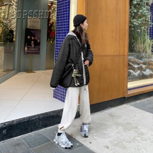 2019 Black Color Thin Women Parkas Fashion Bread Style S-2XL Casual Female Overcoat