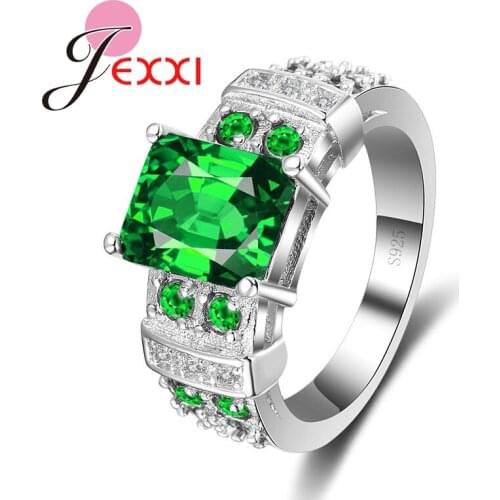 Beautiful Design Austrian Crystal 925 Sterling Silver Ring Classic Fashion Jewelry Wedding Party Gift For Woman Top Quality