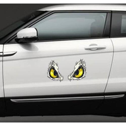 1 Pair PVC Window Bumper 3D Eyes Decals Trucks Motorcycle Waterproof Car Rearview Mirror Sticker Auto Styling Scratch Cover