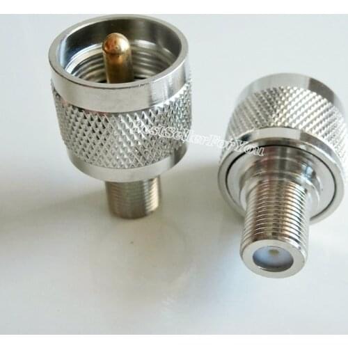 1Piece F-UHF Adapter F Jack Female To UHF PL-259 PL259 Male Plug RF Connector Copper