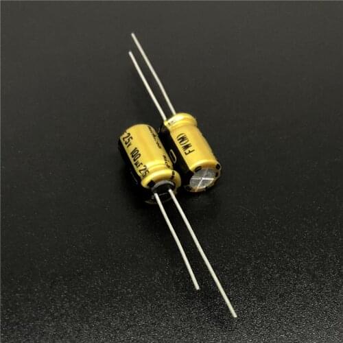 10pcs/100pcs 100uF 25V NICHICON FW Series 6.3x11mm 25V100uF Audio HiFi Electrolytic Capacitor
