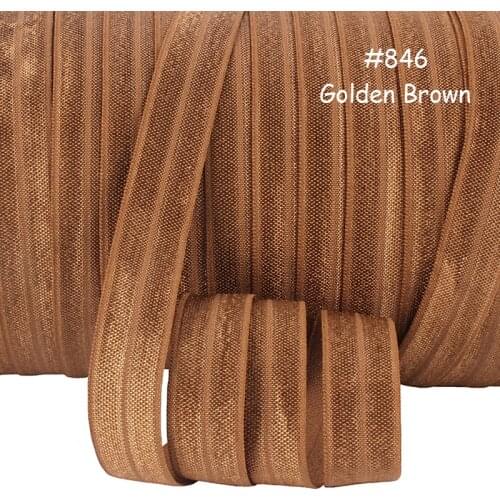 100Y/lot) Free shipping soft nylon solid fold over elastic