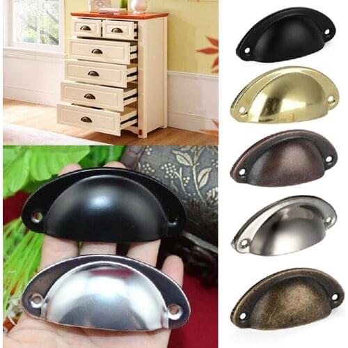 2pcs Antique Brass Shell Pull Handles Retro Metal Kitchen Drawer Cabinet Door Handle And Furniture Handware Cupboard Knobs