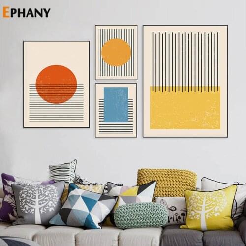 Abstract Geometric Sharp Black Line Wall Art Print Poster Modern Minimalist Canvas Painting Pictures for Living Room Home Decor