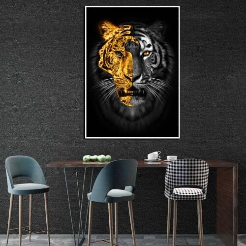 Diamond paint DIY 5D Gold Black Tiger Diamond Painting Cross stitch Kit Diamond mosaic Diamond embroidery Full diamond embroider
