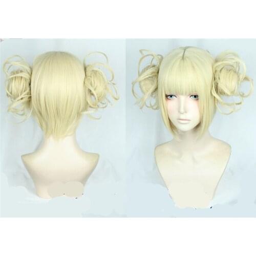 Anime My Hero Academia Cross My Body Wig Cosplay Costume Prop Himiko Toga Heat Resistant Synthetic Hair Decor for Women Men 1pc