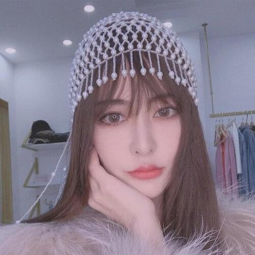 Bohemian Beaded Tassel Headpiece Belly Dance Head Cap Hat Exotic Cleopatra Headbands Women Tribal Ethnic Zulu India Hair Jewelry