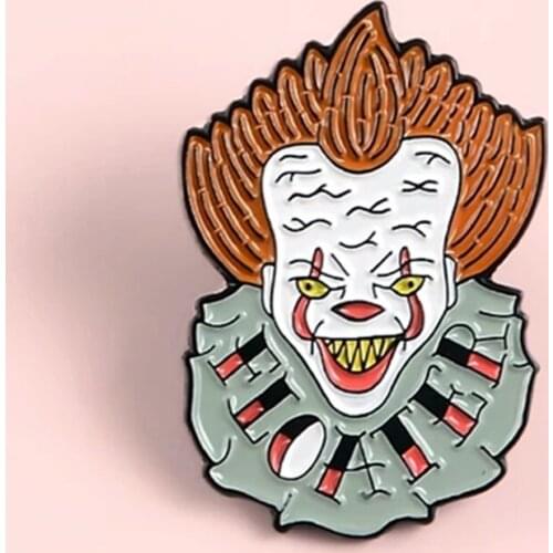 Pennywise Stephen Kings Brooch Pins Enamel Metal Badges Lapel Pin Brooches Jackets Jeans Fashion Jewelry Accessories