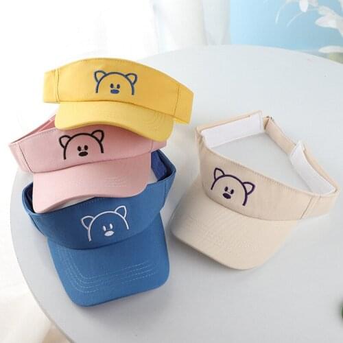 Baby sun hat adjustable cotton bear summer breathable hat summer big brim sun hat UV protection girl boy hat