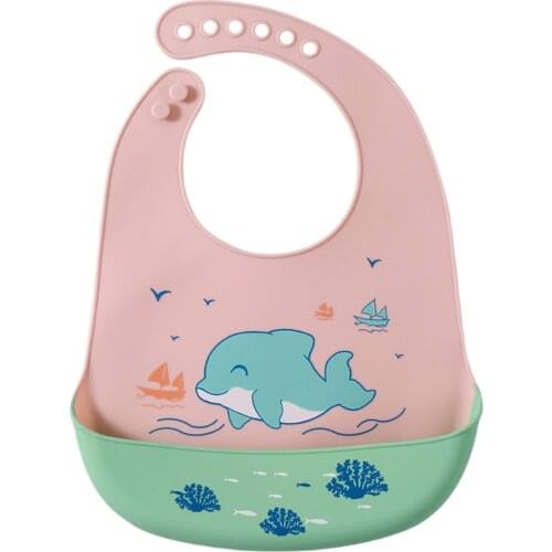 Baby Bib Adjustable Waterproof Saliva Dripping Bibs Soft Edible Silicone Saliva Towel Drooling Scarf Kids Bib