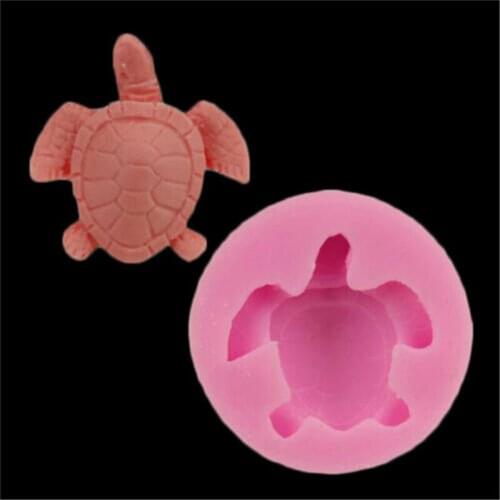 Cake Decoration Tools Mini Cute 3D Silicone Fondant Mold Sea Turtle Cupcake Chocolate Soap Candle Moulds Craft 1pc