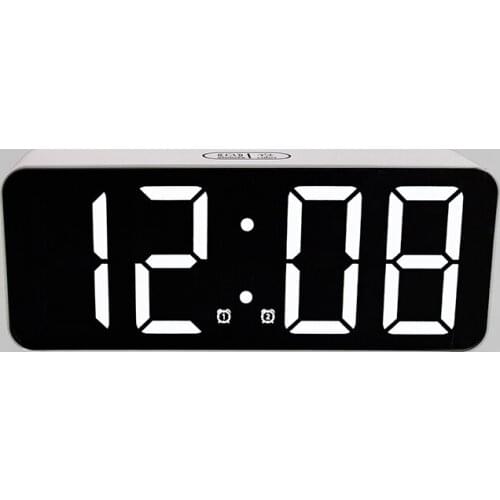 Jimei H6009 Smart LED Mirror Alarm Clock Table Electronic Desktop Clocks USB Wake Up Clock with Time Snooze