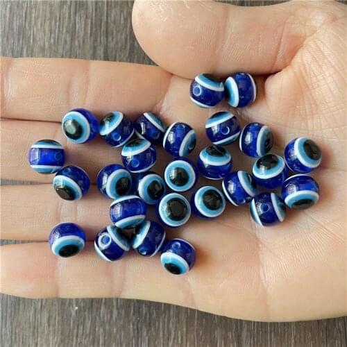 JunKang Mixed batch of 6-12mm Turkish popular sapphire colorful DIY handmade necklace Rosary spacer beads
