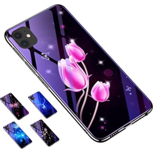 LS mobile phone case for iPhone11 SE2 max case electroplated blue light cover for Apple XR glass case 7/8plus protective cover