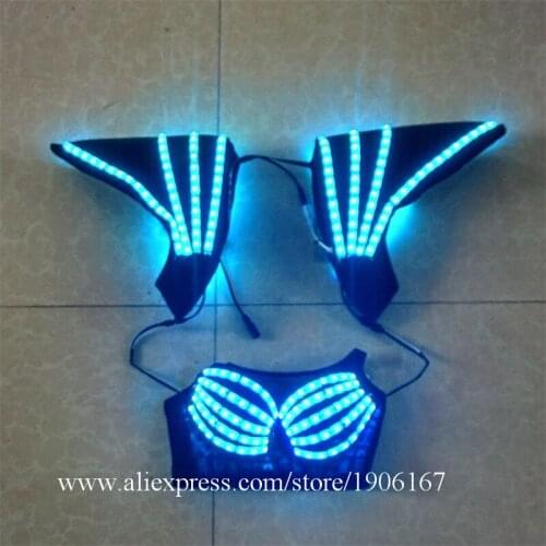 New design 5pcs/lot LED bra/Sexy bras/Bar DJ/Stage performance/ glowing flashing light bra
